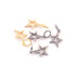1 PC Pave Diamond Star Charm 925 Sterling Silver & Yellow Gold Pendant 15mmx12mm PD1913