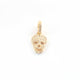 1 PC Pave Diamond Skull Charm 925 Sterling Silver & Yellow Gold Pendant 16mmx10mm PD1929