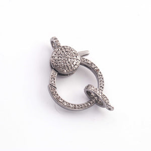 1 PC Antique Finish Pave Diamond Lobsters Over 925 Sterling Silver - Double Sided Diamond Clasp 23mmx16mm LB046