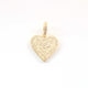 1 PC Pave Diamond Heart Charm 925 Sterling Silver & Yellow Gold Pendant 17mmx16mm PD1919