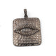 1 Pc Pave Diamond Rectangle Solid Silver With Lip 925 Sterling Silver Pendant 42mm32mm PD760