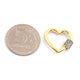 1 Pc Pave Diamond Heart Shape Carabiner- 925 Sterling Vermeil- Diamond Lock with Screw On Mechanism 21mm CB076
