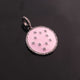 1 PC  Pave Diamond Bakelite Round With Star Charm Over 925 sterling Silver & Yellow Gold Pendant - 21mmx19mm PD1935