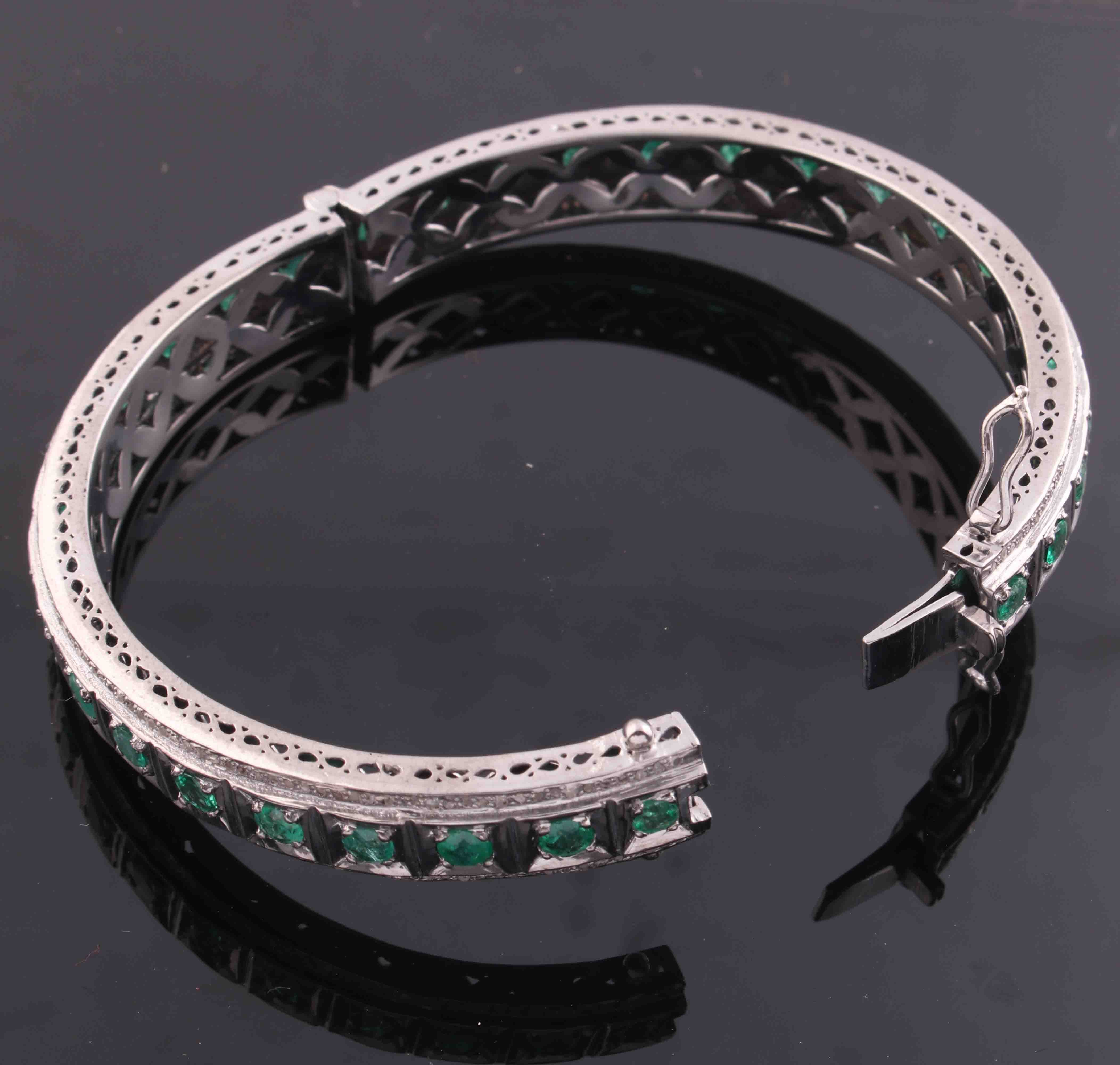 Cheap Faceted Zambian Emerald Bracelet Very Pretty Gemstone Handmade  Jewelry 925 Sterling Silver Bracelet Adjustable Chain Bracelet Gift For  Women | Joom