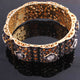 1 Pc Designer Pave Diamond With Rose Cut Diamond Bangle Bracelet - 925 Sterling Vermeil - Polki Bangle Size: 2.5 Inch BD037