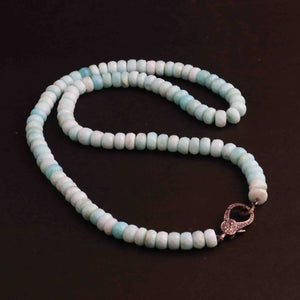Peru Opal Beaded Necklace - Necklace With Lobster - Long Knotted Beads Necklace -Single Wrap Necklace - Gemstone Necklace (Without Pendant) BN006