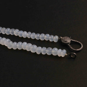 Natural Chalcedony Beaded Necklace - Necklace With Lobster - Long Knotted Beads Necklace -Single Wrap Necklace - Gemstone Necklace (Without Pendant) BN002