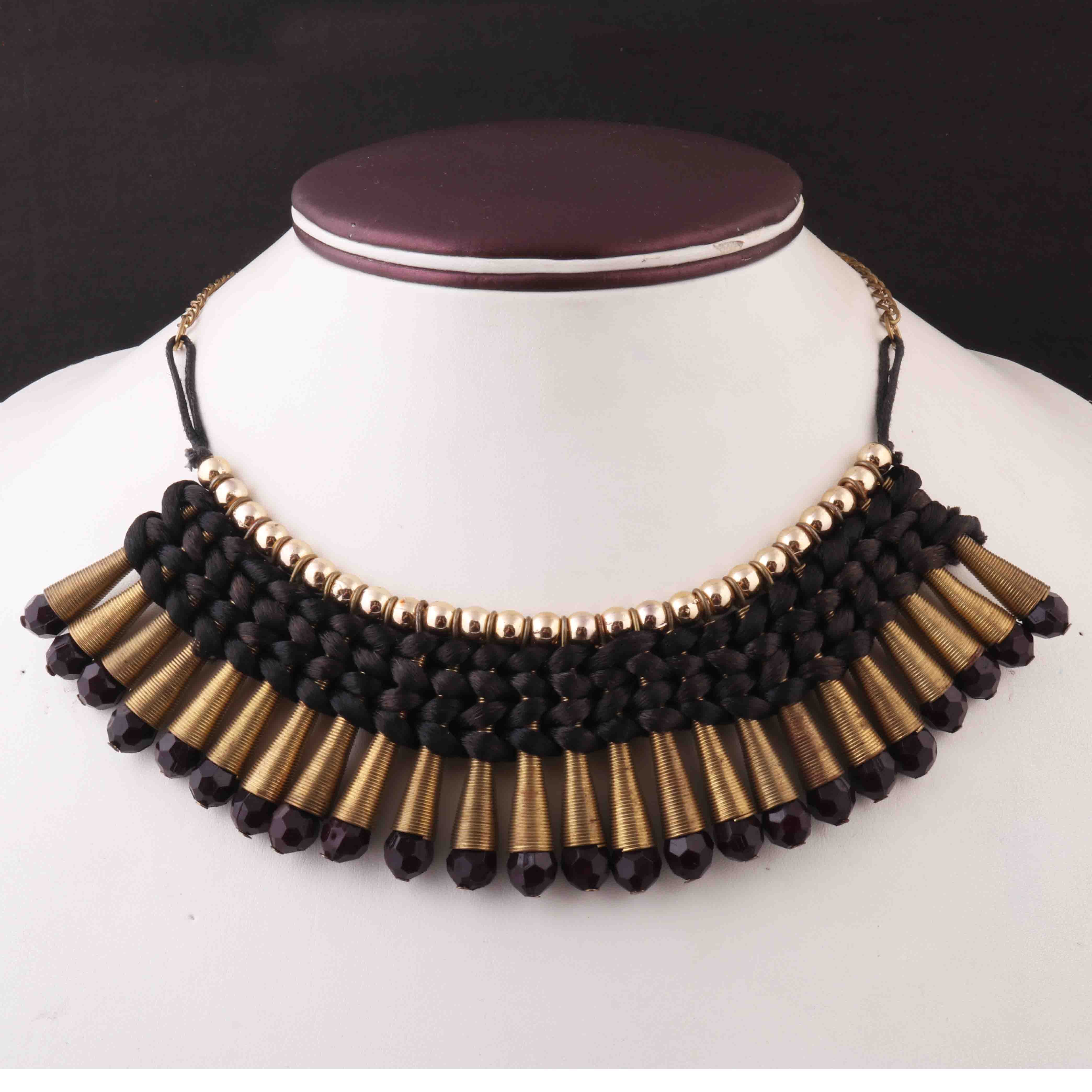 Buy Gold Flower Charm Beads Black Thread Anklets for Women Online at  Silvermerc | SBA1V_257 – Silvermerc Designs