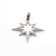 1 Pc Pave Diamond Designer Bakelite Star Pendant - 925 Sterling Silver / Vermeil - Star Pendant 33mm PD1017