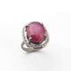 1 PC Beautiful Pave Diamond With Ruby Ring - 925 sterling silver - Oval Shape Diamond Ring-Handmade Jewelry -Size: 9 RD472