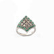 1 PC Antique Finish Pave Double Cut Diamond Emerald Ring - 925 Sterling Silver - Diamond Ring Size-6 RD303