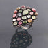1 PC Pave Diamond Multi Tourmaline Pear Shape  - 925 Sterling Silver - Gemstone Ring Size -7.5  RD484