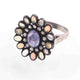 1 PC Beautiful Pave Diamond Ethiopian Opal Ring Center In Tanzanite  - 925 Sterling Silver - Gemstone Ring Size -8.5  RD475