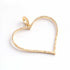 1 PC Antique Finish Pave Diamond Designer Heart Pendant - 925 Sterling Silver- Yellow Gold- Diamond Pendant 34mmx40mm PD1870