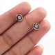 1 Pair Pave Diamond Center in Rose Cut Diamond oval Stud Earring - 925 Sterling Vermeil -Polki Diamond Stud Earrings 5x3mm ED663