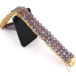 1 Pc  Tanzanite Designer Bracelet - 925 Sterling Vermeil Tanzanite Bracelet Size: 7.5 -Inches BD339