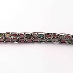 1 Pc  Multi Tourmaline Designer Bracelet - 925 Sterling Silver Tourmaline Bracelet Size: 7.5-Inches BD336