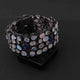 1 Pc Pave Diamond Moonstone & Kyanite Designer Bracelet - 925 Sterling Silver Diamond  Bracelet Size: 8-Inches BD338