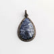 1 PC Pave Diamond Sodalite Pear Pendant Over 925 Sterling Silver - Gemstone Pendant 44mmx25mm PD459