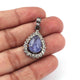1 Pc Pave Diamond With Tanzanite Designer Pear Pendant Over 925 Sterling Silver 26mmx17mm PD1826