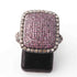 1 PC Beautiful Pave Diamond & Pink Tourmaline Rectangle Ring - 925 Sterling Silver - Diamond Ring Size - 6.5/7/8/8.5 RD102