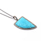1 Pc Antique Finish Pave Diamond With Turquoise Fancy Shape Pendant - 925 Sterling Silver - Necklace Pendant 43mmx26mm PD1863