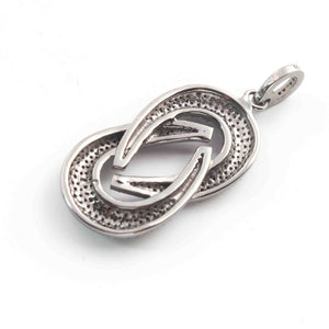 1 Pc Antique Finish Pave Diamond Charms   Designer Fancy Pendant - 925 Sterling Silver -Diamond Pendant 36mmx16mm PD2064