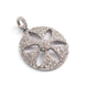 1 PC  Antique Finish Pave Diamond Designer flower Pendant - 925 Sterling Silver -Diamond Pendant 37mmx32mm  PD2053