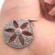 1 PC  Antique Finish Pave Diamond Designer flower Pendant - 925 Sterling Silver -Diamond Pendant 37mmx32mm  PD2053