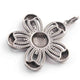 1 PC  Antique Finish Pave Diamond Designer flower Pendant - 925 Sterling Silver -Diamond Pendant 30mmx26mm PD2049