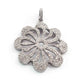 1 PC  Antique Finish Pave Diamond Designer flower Pendant - 925 Sterling Silver -Diamond Pendant 30mmx30mm  PD2054