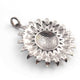 1 PC  Antique Finish Pave Diamond Designer flower Pendant - 925 Sterling Silver -Diamond Pendant 44mmx40mm  PD2055