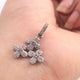 1 PC  Antique Finish Pave Diamond Designer flower Pendant - 925 Sterling Silver -Diamond Pendant 23mmx19mm PD2052