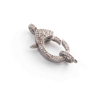 1  PC Antique Finish Pave Diamond Lobsters Over 925 Sterling Silver - Double Sided Diamond Clasp 22mmx12mm LB258