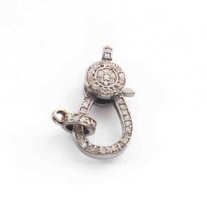 1 PC Antique Finish Pave Diamond Lobsters Over 925 Sterling Silver - Double Sided Diamond Clasp 25mmx12mm LB040