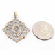 1 Pc Antique Finish Pave Diamond Designer Pendant - 925 Sterling Silver- Necklace Pendant 34mmx31mm PD1635