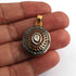 1 Pc Pave Diamond With Rose cut Diamond Designer Oval Pendant - 925 Sterling Vermeil - Polki Pendant 27mmx20mm PD1821