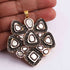 1 Pc Pave Diamond With Rose cut Diamond Designer Pendant - 925 Sterling Vermeil - Polki Pendant 56mmx51mm PD1815