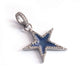 1 Pc Pave Diamond Blue Enamel - Bakelite Star Charm Pendant Over 925 Sterling Silver 22mmx19mm PD105