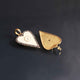 1 PC Pave Diamond Cream Bakelite Heart Charm 925 Sterling Vermeil - Pave Diamond Heart Pendant - 31mmx20mm PD1039