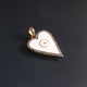 1 PC Pave Diamond White Bakelite Heart Charm 925 Sterling Silver - Pave Diamond Heart Pendant - 30mmx20mm PD1042