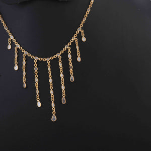 1 Beautiful Top Quality Rose Cut Diamond 925 Sterling Vermeil Connector Chain With Lobster Lock- Polki Chain 5mm-6mm 70+-Beads 20-Inches PD1966
