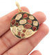 1 Pc Pave Designer Round Pendant Over Yellow Gold -28mmx27mm PD1212