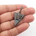 1 Pc Pave Diamond Black Pyrite With Butterfly Pendant Over 925 Sterling Silver - Trillion Shape Pendant 30mmx20mm GVPD015