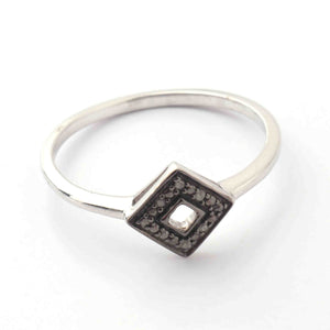 1 PC Antique Finish Pave Diamond Designer Shape Ring - 925 Sterling Silver - Diamond Ring  GVRD022