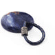 1 Pc Pave Diamond Pear Drop Blue Enemel Carabiner- 925 Sterling Silver- Diamond Lock with Screw On Mechanism 23mmx16mm CB044