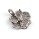 1 Pc Pave Diamond 925 Sterling Silver Flower Pendant - Diamond Charm Pendant 22mmx24mm PD1526