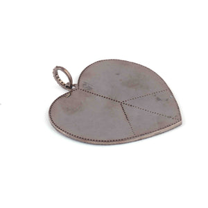 1 Pc Pave Diamond Bakelite Heart Pendant Over 925 Sterling Silver - Bakelite Heart Pendant 49mmx53mm RRPD044