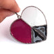1 Pc Pave Diamond Bakelite Heart Pendant Over 925 Sterling Silver - Bakelite Heart Pendant 49mmx53mm RRPD044