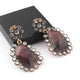 1 Pair Rose Cut Diamond With Wonder Sapphire Earrings - 925 Sterling Vermeil- Earrings With Back Stoppers - Polki Earrings ED243